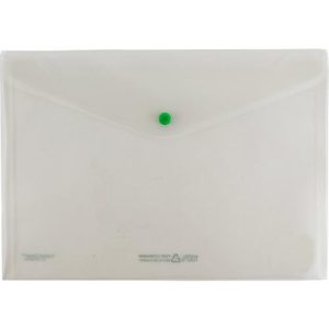 Sichttasche FolderSys FolderGreen®, A4 Querformat, 0,20 mm, Druckknopf-Verschluss, B 335 x H 235 mm, 100 % Post Consumer Recycling PP, transparent, 10 Stück