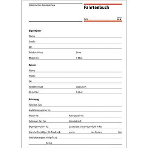 sigel® Fahrtenbuch für PKW und LKW FA514, DIN A5 hoch, 32 Blatt