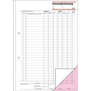 sigel® Kassenabrechnung KG425, DIN A4 hoch, 2 x 50 Blatt