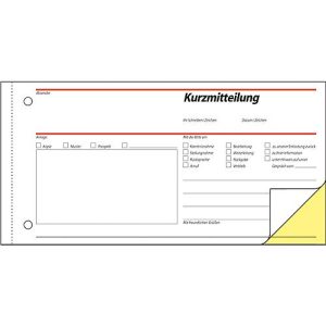 sigel® Kurzmitteilung SD008, 1/3 DIN A3 quer, 2 x 40 Blatt
