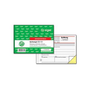sigel® Quittungsblock SD 121, DIN A6 quer, fortlaufend nummeriert, selbstdurchschreibend