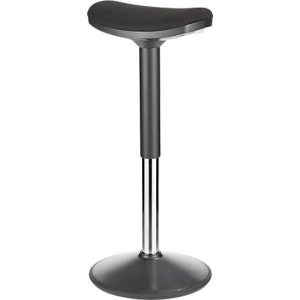 Sitz- und Stehhilfe, höhenverstellbar, bis 136 kg, Stoffbezug, Ø 360 x T 220 x H 560-810 mm, schwarz/silber