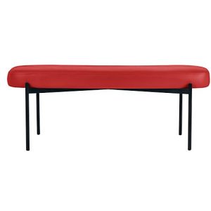 Sitzbank easyChair® by Paperflow GAIA, oval L, desinfektionsmittelbeständiger Kunstlederbezug rot, 4-Fußgestell mattschwarz, B 1180 x T 420 x H 455 mm