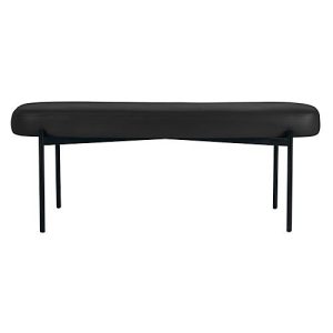 Sitzbank easyChair® by Paperflow GAIA, oval L, desinfektionsmittelbeständiger Kunstlederbezug schwarz, 4-Fußgestell mattschwarz, B 1180 x T 420 x H 455 mm
