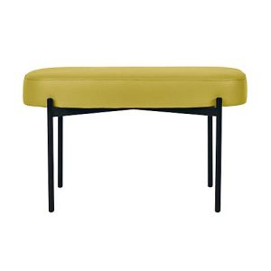 Sitzbank easyChair® by Paperflow GAIA, oval M, desinfektionsmittelbeständiger Kunstlederbezug grün, 4-Fußgestell mattschwarz, B 790 x T 420 x H 455 mm