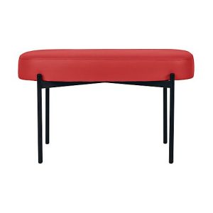 Sitzbank easyChair® by Paperflow GAIA, oval M, desinfektionsmittelbeständiger Kunstlederbezug rot, 4-Fußgestell mattschwarz, B 790 x T 420 x H 455 mm