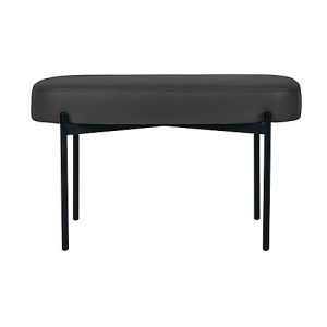 Sitzbank easyChair® by Paperflow GAIA, oval M, desinfektionsmittelbeständiger Kunstlederbezug schwarz, 4-Fußgestell mattschwarz, B 790 x T 420 x H 455 mm