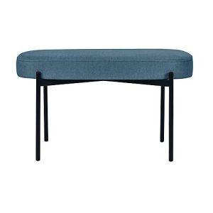Sitzbank easyChair® by Paperflow GAIA, oval M, Samtbezug blau, 4-Fußgestell mattschwarz, B 790 x T 420 x H 455 mm