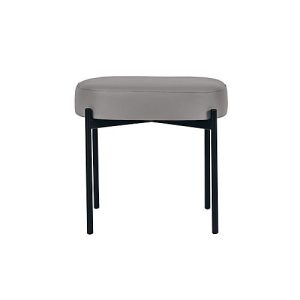 Sitzbank easyChair® by Paperflow GAIA, oval S, desinfektionsmittelbeständiger Kunstlederbezug grau, 4-Fußgestell mattschwarz, B 490 x T 380 x H 455 mm