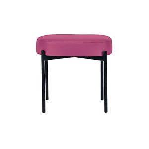 Sitzbank easyChair® by Paperflow GAIA, oval S, desinfektionsmittelbeständiger Kunstlederbezug lila, 4-Fußgestell mattschwarz, B 490 x T 380 x H 455 mm