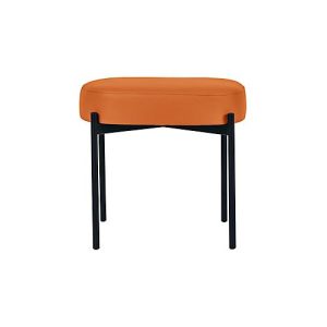 Sitzbank easyChair® by Paperflow GAIA, oval S, desinfektionsmittelbeständiger Kunstlederbezug orange, 4-Fußgestell mattschwarz, B 490 x T 380 x H 455 mm