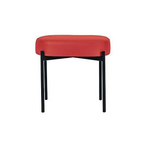 Sitzbank easyChair® by Paperflow GAIA, oval S, desinfektionsmittelbeständiger Kunstlederbezug rot, 4-Fußgestell mattschwarz, B 490 x T 380 x H 455 mm