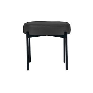 Sitzbank easyChair® by Paperflow GAIA, oval S, desinfektionsmittelbeständiger Kunstlederbezug schwarz, 4-Fußgestell mattschwarz, B 490 x T 380 x H 455 mm