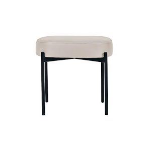Sitzbank easyChair® by Paperflow GAIA, oval S, desinfektionsmittelbeständiger Kunstlederbezug weiß, 4-Fußgestell mattschwarz, B 490 x T 380 x H 455 mm