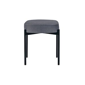 Sitzbank easyChair® by Paperflow GAIA, oval S, Samtbezug grau, 4-Fußgestell mattschwarz, B 490 x T 380 x H 455 mm