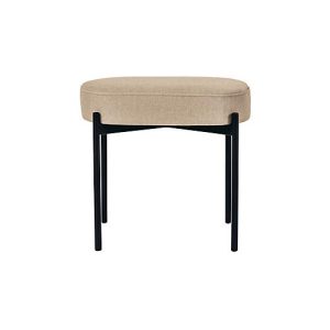 Sitzbank easyChair® by Paperflow GAIA, oval S, Stoffbezug elfenbeinfarben, 4-Fußgestell mattschwarz, B 490 x T 380 x H 455 mm