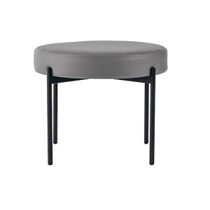 Sitzbank easyChair® by Paperflow GAIA, rund, desinfektionsmittelbeständiger Kunstlederbezug grau, 4-Fußgestell mattschwarz, B 575 x T 575 x H 455 mm
