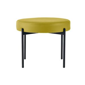 Sitzbank easyChair® by Paperflow GAIA, rund, desinfektionsmittelbeständiger Kunstlederbezug grün, 4-Fußgestell mattschwarz, B 575 x T 575 x H 455 mm