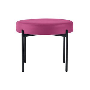 Sitzbank easyChair® by Paperflow GAIA, rund, desinfektionsmittelbeständiger Kunstlederbezug lila, 4-Fußgestell mattschwarz, B 575 x T 575 x H 455 mm