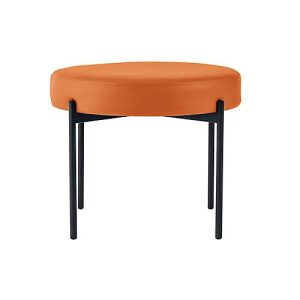 Sitzbank easyChair® by Paperflow GAIA, rund, desinfektionsmittelbeständiger Kunstlederbezug orange, 4-Fußgestell mattschwarz, B 575 x T 575 x H 455 mm