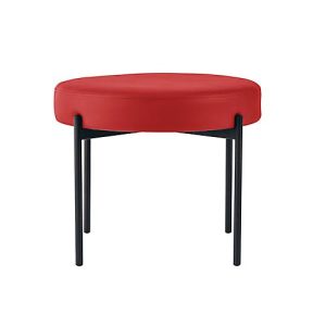 Sitzbank easyChair® by Paperflow GAIA, rund, desinfektionsmittelbeständiger Kunstlederbezug rot, 4-Fußgestell mattschwarz, B 575 x T 575 x H 455 mm