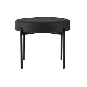Sitzbank easyChair® by Paperflow GAIA, rund, desinfektionsmittelbeständiger Kunstlederbezug schwarz, 4-Fußgestell mattschwarz, B 575 x T 575 x H 455 mm