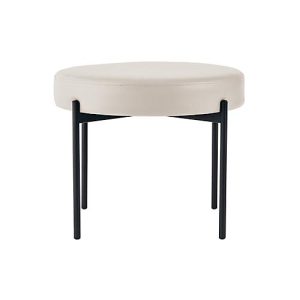 Sitzbank easyChair® by Paperflow GAIA, rund, desinfektionsmittelbeständiger Kunstlederbezug weiß, 4-Fußgestell mattschwarz, B 575 x T 575 x H 455 mm