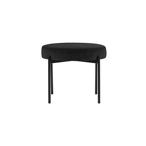Sitzbank easyChair® by Paperflow GAIA, rund, Samtbezug schwarz, 4-Fußgestell mattschwarz, B 575 x T 575 x H 455 mm