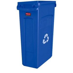 Slim Jim® Abfallbehälter, 87 Liter, blau, m. Recycling-Symbol Slim Jim® Abfallbehälter, 87 Liter, blau, m. Recycling-Symbol