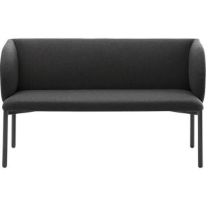 Sofa Leyform LIV, 2-Sitzer, rechteckig, B 1270 x T 620 x H 740 mm, mit Armlehnen & Gleitern, Stoffbezug, anthrazit