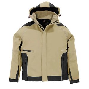 Softshell-Jacke FHB KOLTEX, beige/schwarz, Gr. XL