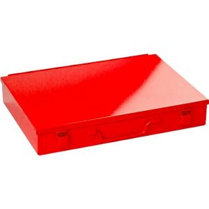 Sortimentskoffer ADB, leer, 18-fache Einteilung, abschließbar, mit Griff, B 330 x T 230 x H 50 mm, Stahl & ABS-Kunststoff, verkehrsrot RAL 3020