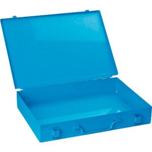 Sortimentskoffer ADB, leer, ohne Einteilung, abschließbar, mit Griff, B 335 x T 230 x H 50 mm, Stahl & ABS-Kunststoff, himmelblau RAL 5012