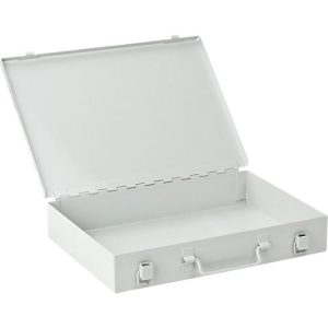 Sortimentskoffer ADB, leer, ohne Einteilung, abschließbar, mit Griff, B 335 x T 230 x H 50 mm, Stahl & ABS-Kunststoff, lichtgrau RAL 7035