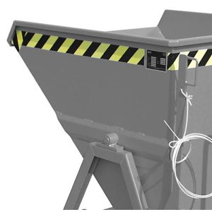 Späne-Kippmulde Bauer SKS 400, Stahl, grau, B 1220 x T 1050 x H 1115 mm, 400 l, bis 1000 kg, Rollen, Ablasshahn, Manuelle Kippvorrichtung