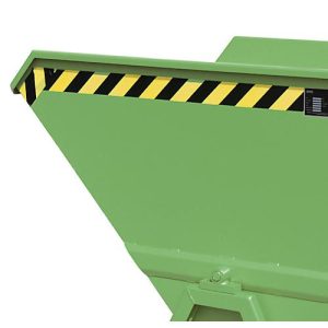 Späne-Kippmulde Bauer SKS 700, Stahl, rot, B 1345 x T 1200 x H 1275 mm, 700 l, bis 1000 kg, Rollen, Ablasshahn, Manuelle Kippvorrichtung