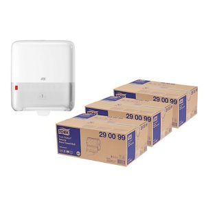 Sparset Handtuchrollen Tork Matic® 290099, 2-lagig, 18 Rollen, naturfarben + Papierhandtuchspender Tork Matic® Elevation Design H1 551000, weiß Sparset Handtuchrollen Tork Matic® 290099, 2-lagig, 18 Rollen, naturfarben + Papierhandtuchspender Tork Matic® Elevation Design H1 551000, weiß