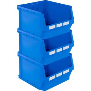 Sparset Sichtlagerkasten LF 543, Polypropylen, L 500 x B 470 x H 300 mm, 57 l, blau, 3 St.
