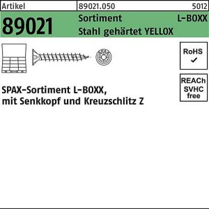 SPAX Schraubensortiment R 8902, L-BOXX YELLOX, Senkkopf Kreuzschlitz Z, Stahl gehärtet, 1 Stück