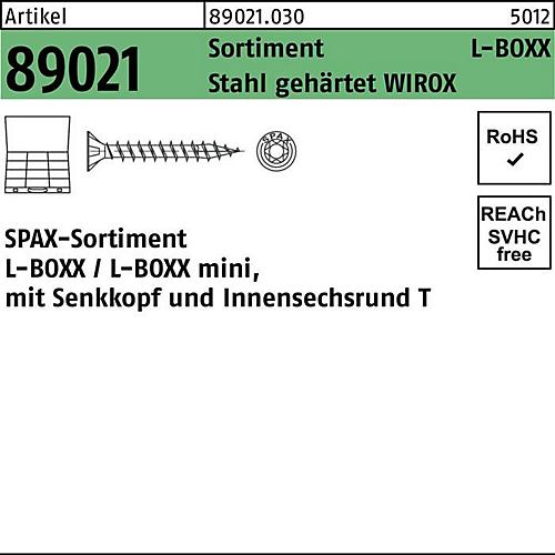 SPAX Schraubensortiment R 8902, Montagekoffer L-BOXX, WIROX Oberfläche, Senkkopf, Innensechsrund T
