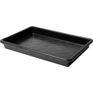 Spezialkasten Ringoplast, für CC-Karre, geschlossen, nest- und stapelbar, L 593 x B 398 x H 60 mm, recycelter Kunststoff, schwarz