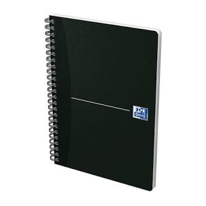 Spiralbuch Oxford Smart Black A5, Softcover, kariert, 90 Blatt, SCRIBZEE®-kompatibel, 5 Stk., Optik Paper®, weiß