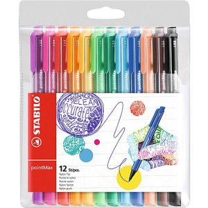 Stabilo Filzstifte pointMax, 12 Farben, Strichstärke 0,8 mm, im Etui Stabilo Filzstifte pointMax, 12 Farben, Strichstärke 0,8 mm, im Etui