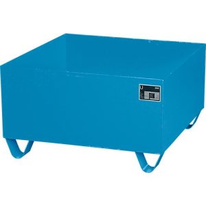 Stahl-Auffangwanne ohne Gitterrost, 800 x 800 mm, blau RAL 5012