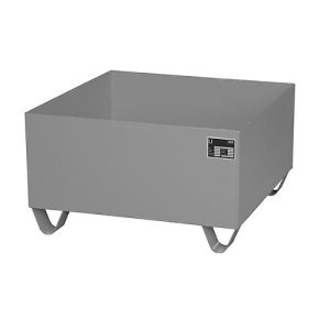Stahl-Auffangwanne ohne Gitterrost, 800 x 800 mm, grau RAL 7005