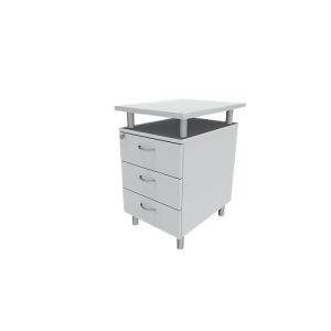 Standcontainer ARLON OFFICE, mit Tischplatte, 3 Schübe, B 450 x T 600 x H 730 mm, abschließbar, lichtgrau