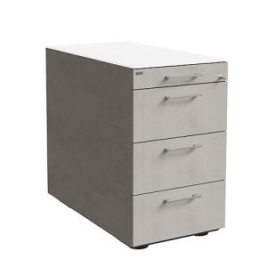 Standcontainer SOLUS PLAY, 1 Utensilienauszug, 3 Schübe, Tiefe 800 mm, mit Griff, Ceramic grey