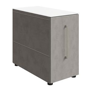 Standcontainer SOLUS PLAY, mit Utensilienauszug, Schublade, Ansatz links, Tiefe 400 mm, Ceramic grey