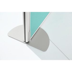 Standfuß Schallschutz System 40, höhenverstellbar, aus Stahl/Aluminium, weiß-aluminium