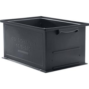 Stapelkasten Serie 14/6-230, aus PP, ESD-leitfähig, Inhalt 26 L, schwarz